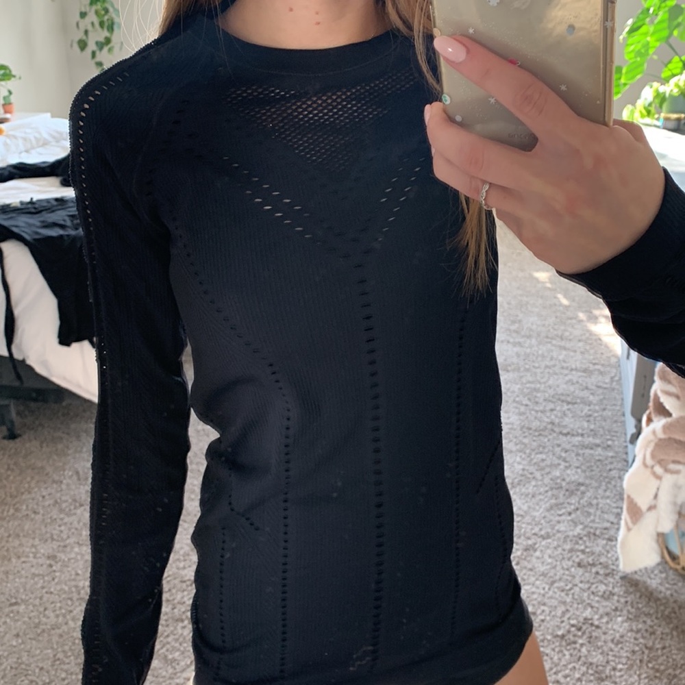 Athleta Perforated Long Sleeve Top